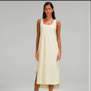 NEW Lululemon green Dewey open back pima cotton‎ sleeveless midi dress 4